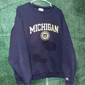 vintage Y2K Michigan Wolverines DISTRESSED Champion Crewneck Sweatshirt XL NCAA